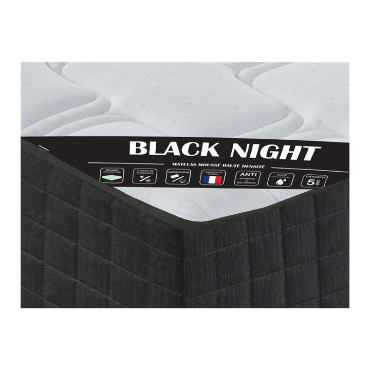 Matelas 140x190 Black Night mousse haute résilience