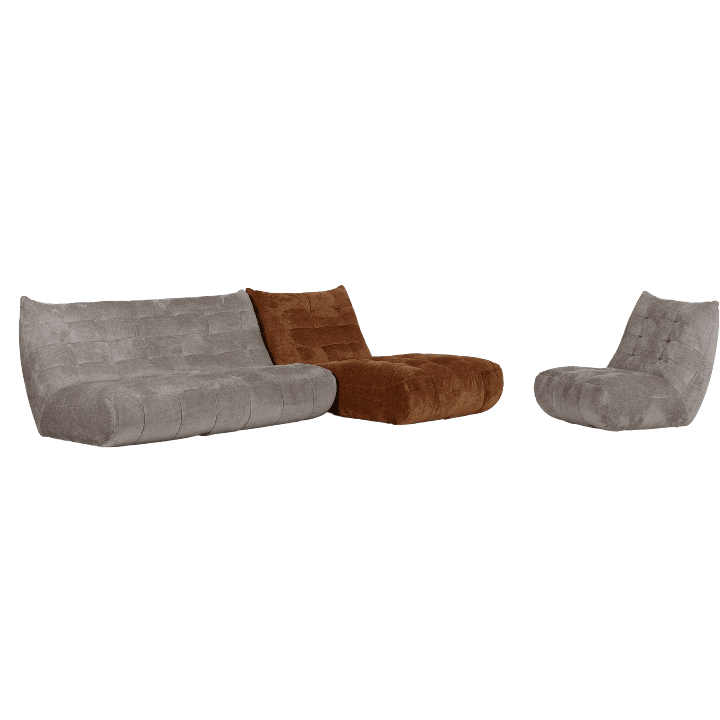 Salon d'angle Scalo orange et gris