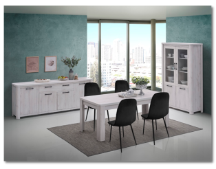 Salle à manger Olivos ( Dressoir + table + vitrine ) SANS CHAISES