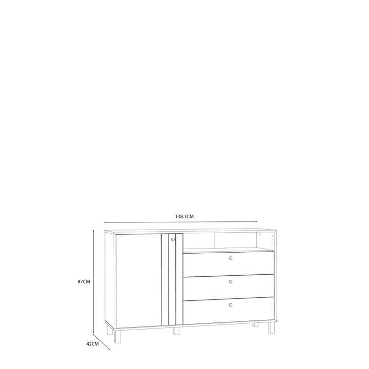 Dressoir Killarney chêne mauvella/sable