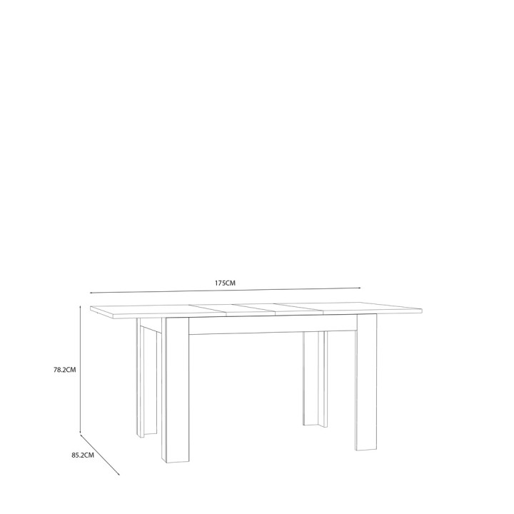 KILLARNEY Table extensible 120/145,5/175 cm TMST142 D108