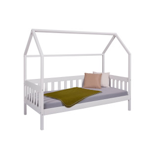 Lit cabane 90x200 Funky blanc (sans sommier)