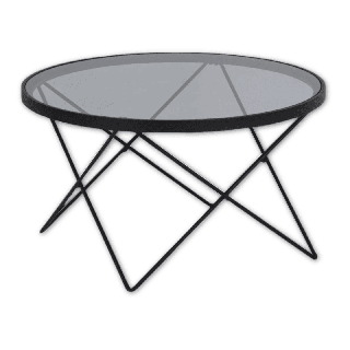 Table de salon Cuxton verre fumé/métal noir