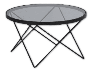 Table de salon Cuxton verre fumé/métal noir