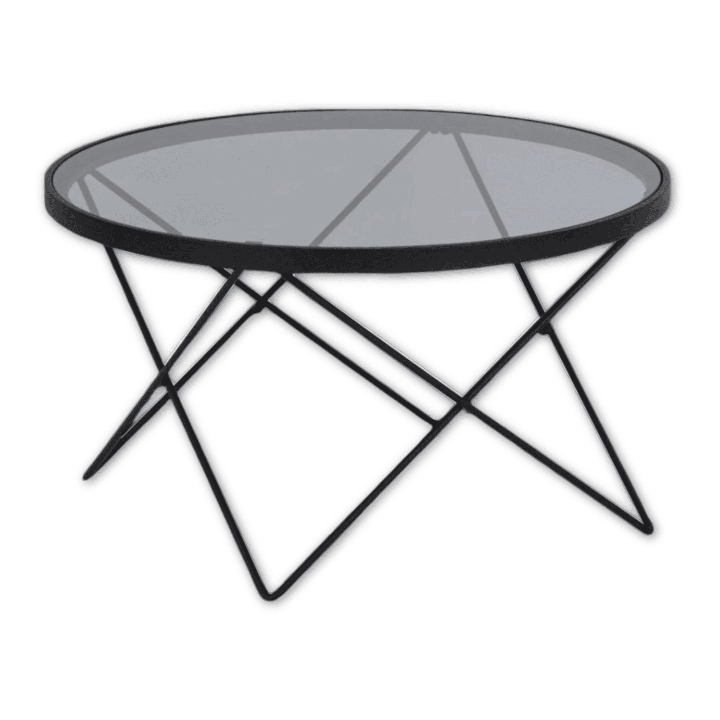 Table de salon Cuxton verre fumé/métal noir
