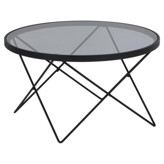 Table de salon Cuxton verre fumé/métal noir
