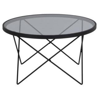 Table de salon Cuxton verre fumé/métal noir