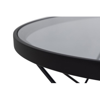 Table de salon Cuxton verre fumé/métal noir