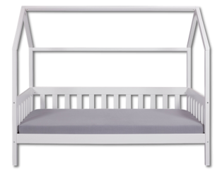 Lit cabane 90x200 Funky blanc (avec sommier)