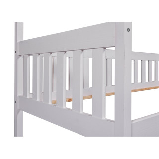 Lit cabane 90x200 Funky blanc (avec sommier)