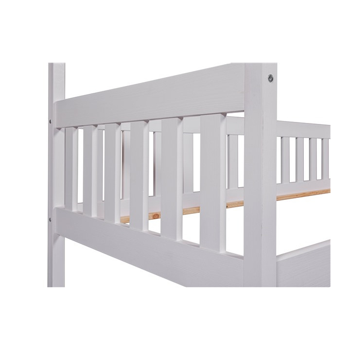 Lit cabane 90x200 Funky blanc (avec sommier)