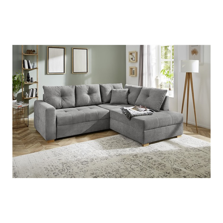 Salon d'angle convertible Heidelberg gris