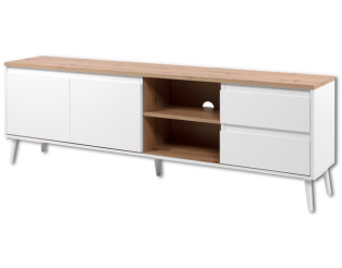 Meuble TV Linz chêne artisan/blanc