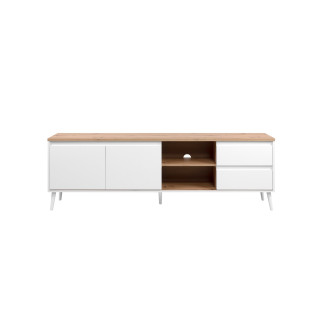 Meuble TV Linz chêne artisan/blanc