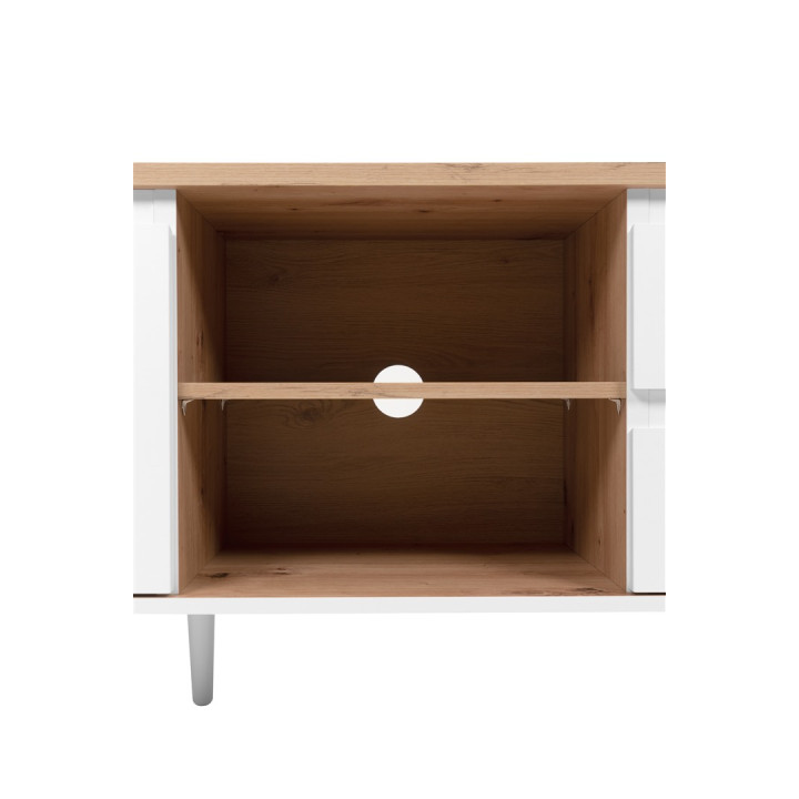 Meuble TV Linz chêne artisan/blanc