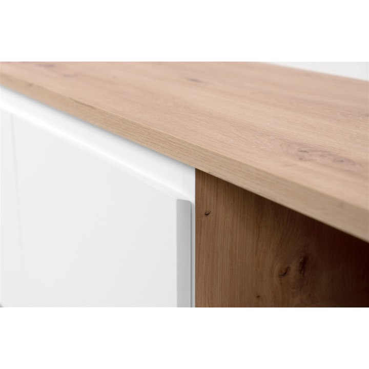 Meuble TV Linz chêne artisan/blanc
