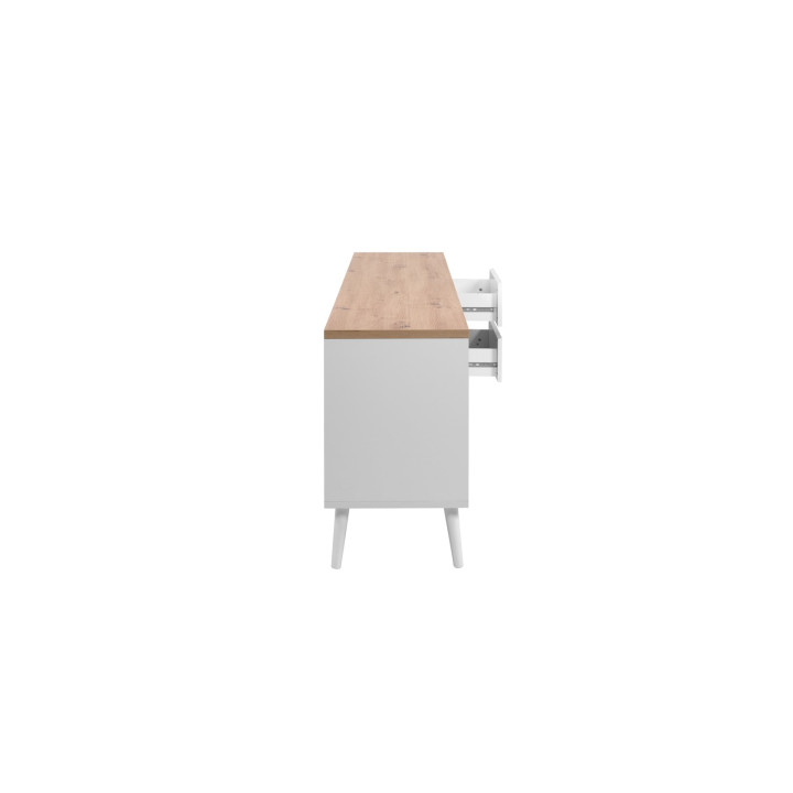 Meuble TV Linz chêne artisan/blanc