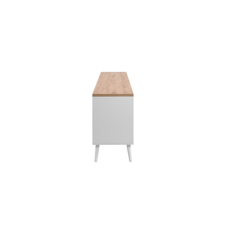 Meuble TV Linz chêne artisan/blanc