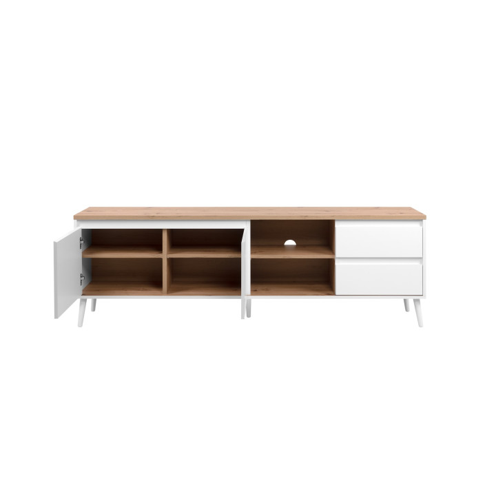 Meuble TV Linz chêne artisan/blanc
