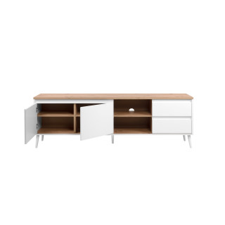 Meuble TV Linz chêne artisan/blanc