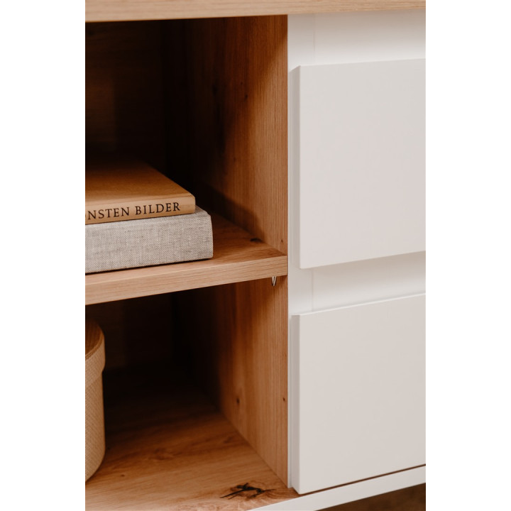 Meuble TV Linz chêne artisan/blanc