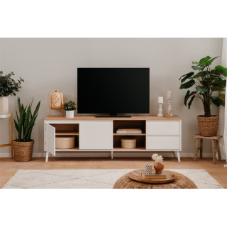 Meuble TV Linz chêne artisan/blanc