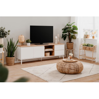 Meuble TV Linz chêne artisan/blanc