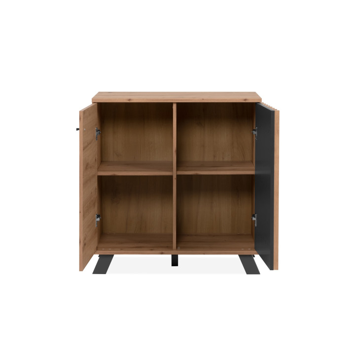 Commode Medan 01D chêne artisan/anthracite