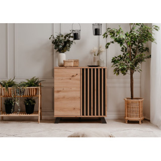 Commode Medan 01D chêne artisan/anthracite