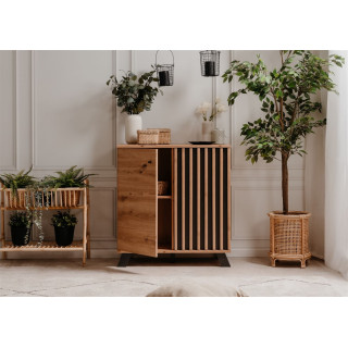 Commode Medan 01D chêne artisan/anthracite