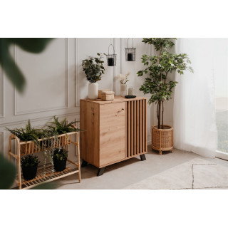 Commode Medan 01D chêne artisan/anthracite