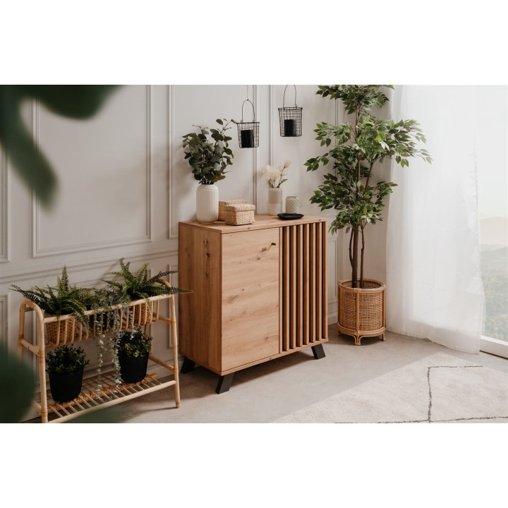 Commode Medan 01D chêne artisan/anthracite