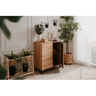 Commode Medan 01D chêne artisan/anthracite