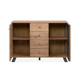Commode Medan 01B chêne artisan/anthracite