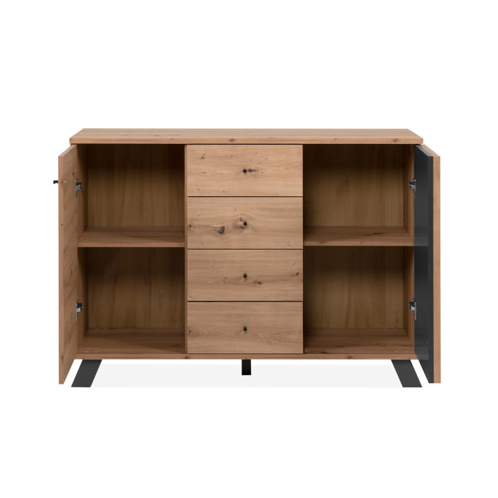 Commode Medan 01B chêne artisan/anthracite