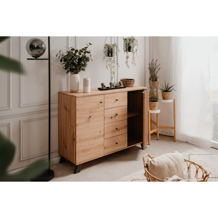 Commode Medan 01B chêne artisan/anthracite