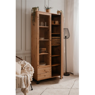 Vitrine Medan chêne artisan/anthracite