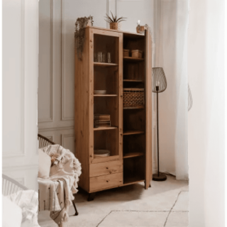 Vitrine Medan chêne artisan/anthracite