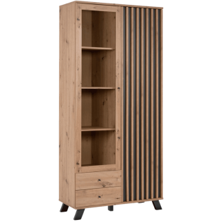 Vitrine Medan chêne artisan/anthracite