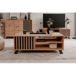 Table basse Medan chêne artisan/anthracite
