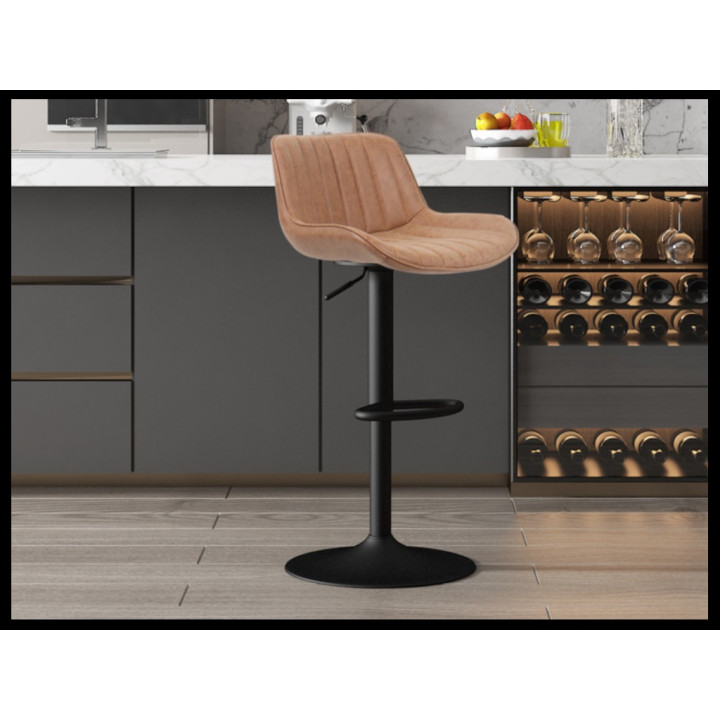 5525-5 Tabouret de bar Fenna Pu cognac