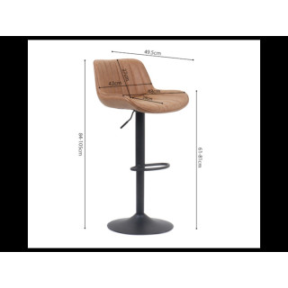 5525-5 Tabouret de bar Fenna Pu cognac