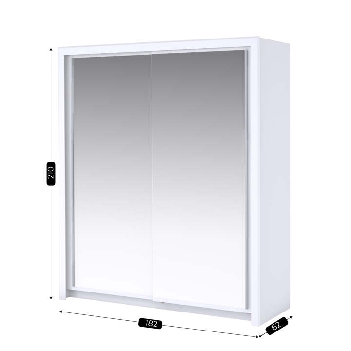 Armoire 2 portes 182 cm Touch blanc