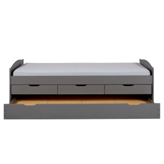 Lit avec tiroir Lena 90x200 cm gris