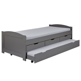 Lit avec tiroir Lena 90x200 cm gris