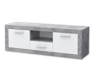 Meuble TV Baccio béton/blanc