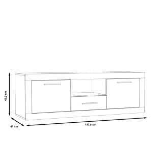 Meuble TV Baccio béton/blanc