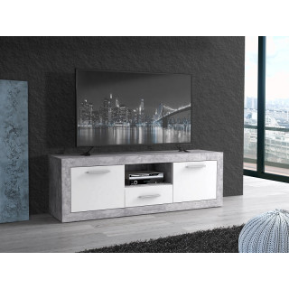 Meuble TV Baccio béton/blanc