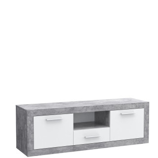 Meuble TV Baccio béton/blanc