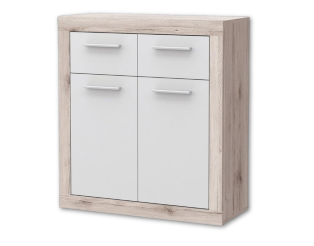 Commode 2P/2T Baccio blanc/chêne